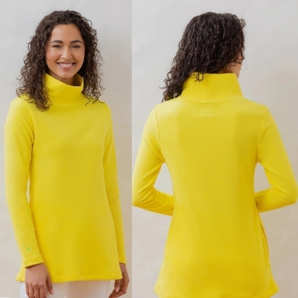 New Dudley Stephens Cobble Hill Terry Turtleneck Sunshine Fleece NWT X-Small - Picture 1 of 16